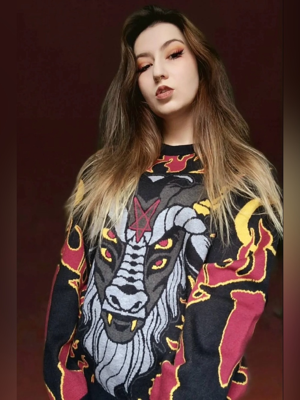NEW Killstar Inferno Hallowmas Pullover Halloween Sweater Oversized